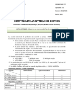 Comptabilite Analytique de Gestion: Examinateur: M. MBOZO'O Ange Rodrigue (PLET/TQG/M2R en Sciences de Gestion)