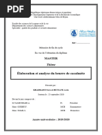 Elaboration Et Analyse Du Beurre de Cacahuète