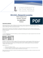 BUS 5110 Managerial Accounting - Written Assignment Unit 4