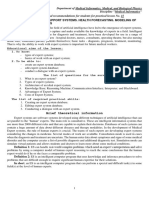 15 - Clinical Decision Support Systems. Health Forecasting. Modeling of Decision Support Systems 1