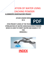 Sterilization of Water Using Bleaching P