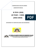 DWDM R20 Lab Manual 3-1 Cse 2022-2023 Sem 1