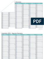 Calendario 2024 Semestral Num Semana Turquesa 2732