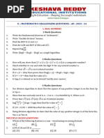 X - MATHEMATICS CHALLENGERS QUESTIONS - AP - 2023 - 24 Edited