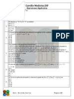 Test 08. Expresiones Algebraicas