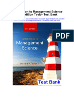 Introduction To Management Science 12th Edition Taylor Test Bank