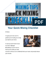 Quick Mixing Checklist Bjorgvin Benediktsson Audio Issues 2023