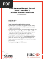 HSBC Amanah Malaysia Berhad ("HSBC Amanah") Universal Terms & Conditions