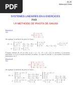 $systemes Lineaires en Exercices