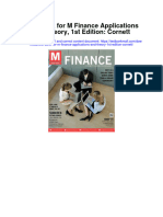 Test Bank For M Finance Applications and Theory 1st Edition Cornett