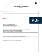 Versão 1: Teste de Avaliação de Física e Química A 11.º Ano