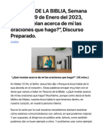 Tesoros de La Biblia, Semana Del 23 Al 29 de Enero Del 2023, "¿Qué Revelan Acerca de Mí Las Oraciones Que Hago?", Discurso Preparado