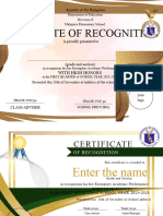 Certificate of Recognition