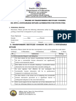 Survey Questionnaire On Transforming Recycled Cooking Oil Into A Sustainable Butane Alternative For Stove Fuel