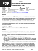 Release Information and Restrictions of Decentralized EWM On S4HANA 1909