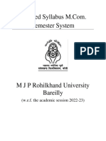 MCom Syllabus 1 Semester