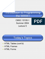 HTML Tables, Frames, Forms