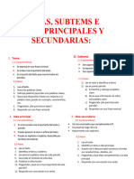 Tema, Subtema e Ideas Principales y Secundarias