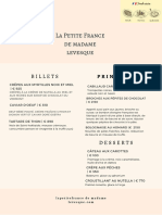 Restaurante Frances Menu