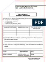 Earth Science WRITTEN PERFORMANCE TASK