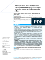 Knowledge About Cervical Cancer and Awareness About Human Papillomavirus Vaccination Among Medical Students in Jordan