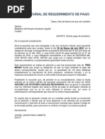 Carta Notarial de Requerimiento de Pago