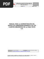 002 Manual para Administracion Del Riesgo de Sobreendeudamiento de Clientes Minoristas de La Cmac Paita S.A. v2.10 Rod 14.07.20222