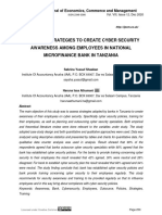 Assessing Strategies To Create Cyber Security Awareness Among Employees in National Microfinance Bank in Tanzania