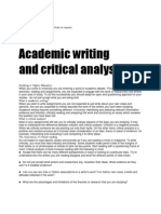 Academic Writing and Critical Analysis: Studying in Higher Education