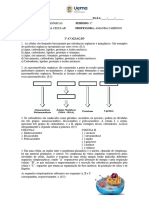 Avaliação 1 Bio Celular - 2023