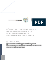 Código de Conducta para El Manejo Responsable de Sustancias Sujetas A Fiscalización y Vigilancia 2019