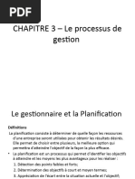 CHAPITRE 3 - Le Processus de Gestion