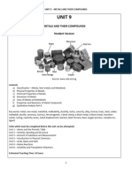 Unit 9 - Metals and Their Compounds Student Version