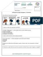 Avaliação de Língua Portuguesa - 4° Bimestre