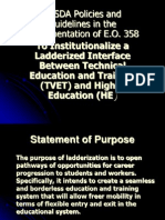 TESDA Policies and Guidelines in The Implementation of E.O. 358