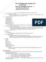 21MAT105 MIS-1 LAB PracticeSheet-5 (Eigenvalues Eigenvectors)