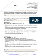 Health Officer Resume