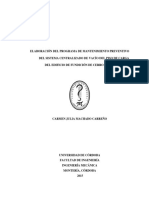 Elaboración Del Programa de Mantenimiento Preventivo Del Sistema Centralizado de Vacío Del Piso de Carga Del Edificio de Fundición de Cerro Matoso S.A.