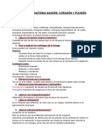 Preguntas Anatomia Sangre, Corazón y Pulmonar