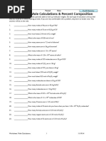 WS13 Worksheet-Mole Calculations