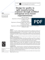 Design For Quality in Agile Manufacturing Environment Through Modified Orthogonal Array-Based Experimentation