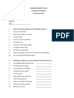 Practice Worksheet: Johnson Grammar School L.B.Nagar, Hyderabad