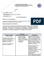 Plano Anual - 1 Anos Geografia de Rondônia Regular - Ementa Professora Solange Rocha Pamplona