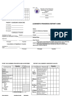 SF9 Learners Progress Report Card Template For JHS