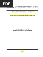 Roteiro de Aula Prática - Avaliação Psicopedagógica