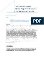 Monitoring and Evaluation Data Management and Project Performance A Review On Infrastructure Projects