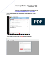 Manual de Como Importar o Backup Do DATABASE