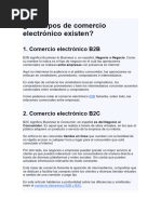 Tipos de Comercio Electrónico