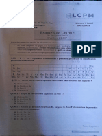 Examen Chimie General Decembre 2022