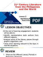 Lesson 2 - Identifying Representative Texts From The Region 1